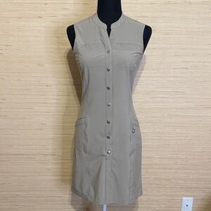 Daily Sports Khaki Sleeveless Snap Button Front Golf Sport Athletic Dress  in XS